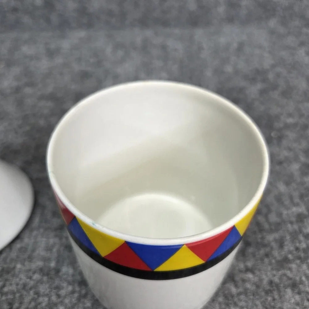 Thomas Atelier Collection Postmodern MEMPHIS Milano Art Porcelain Jar Lid Retro
